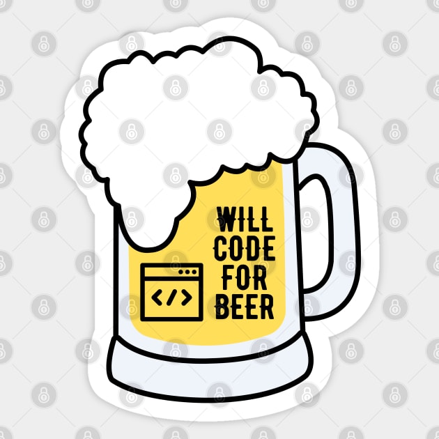 Will code for Beer Sticker by Mey Designs